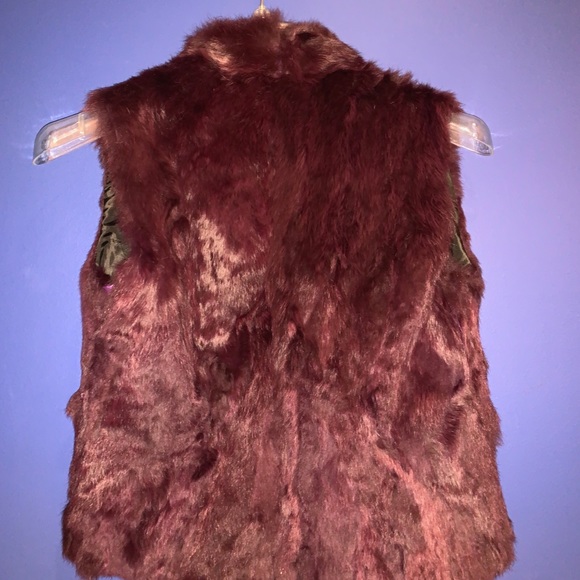 Purple fur vest real leather - Picture 5 of 9